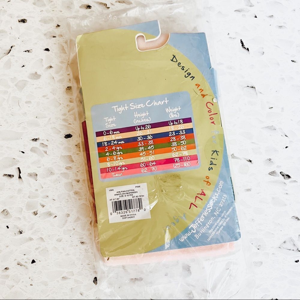 JEFFRIES Socks Girls Nude/Peach Tights Leggings Size 8-10 Years NWT